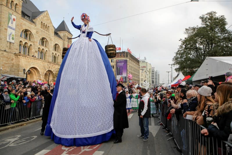 People mark the National Independence Day in Poznan