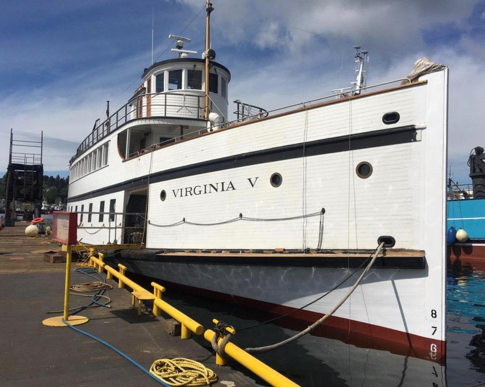 The Virginia V emerged from dry dock at the Pacific Fisherman Shipyard in Ballard at the end of May. Public tours and sailings will commence in July.