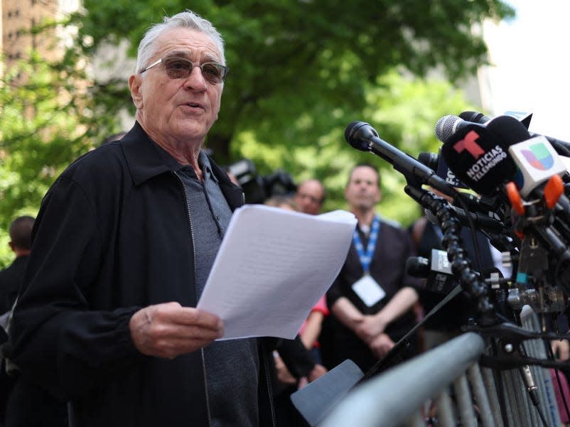 Robert De Niro outside Manhattan Criminal Court on May 28, 2024, in New York City.