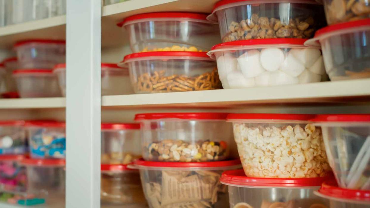 Pantry snack cabinet well organized