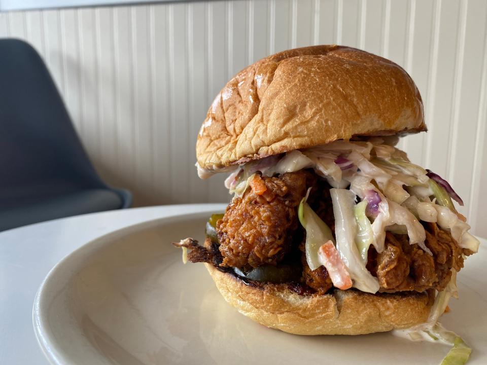 Dean's Chicken & Seafood, expected to open this summer in Plumstead, will specialize in chicken sandwiches, like Dean's Hot made with fried chicken, Dean's Nashville hot sauce, housemade slaw and pickles.