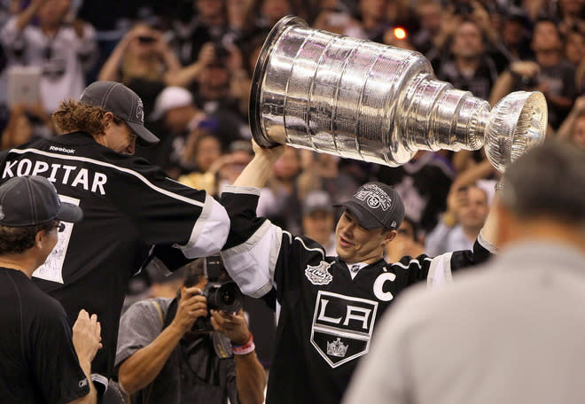 2. Kings' Cup — Not only did the Los Angeles Kings win their first Stanley Cup in 45 years, they did it after starting poorly, firing coach Terry Murray, pulling Darryl Sutter off the farm, acquiring sniper Jeff Carter, ranking second-to-last in the league in scoring, grabbing the final playoff spot in the West, all before going on one of the greatest runs in playoff history. Led by Jonathan Quick, Dustin Brown and Drew Doughty, they won their first 10 road games — setting the playoff record for a road winning streak, tying the playoff record for total road victories — and won 15 of their first 17 overall, finishing a stunning 16-4. No eighth seed had ever won the Cup. No seed lower than a fifth had ever won the Cup. Crown the Kings, a team for the unpredictable age of parity.