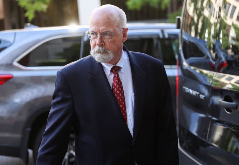 FILE PHOTO: Special Counsel John Durham departs after opening arguments in his trial being held at the U.S. Federal Courthouse in Washington