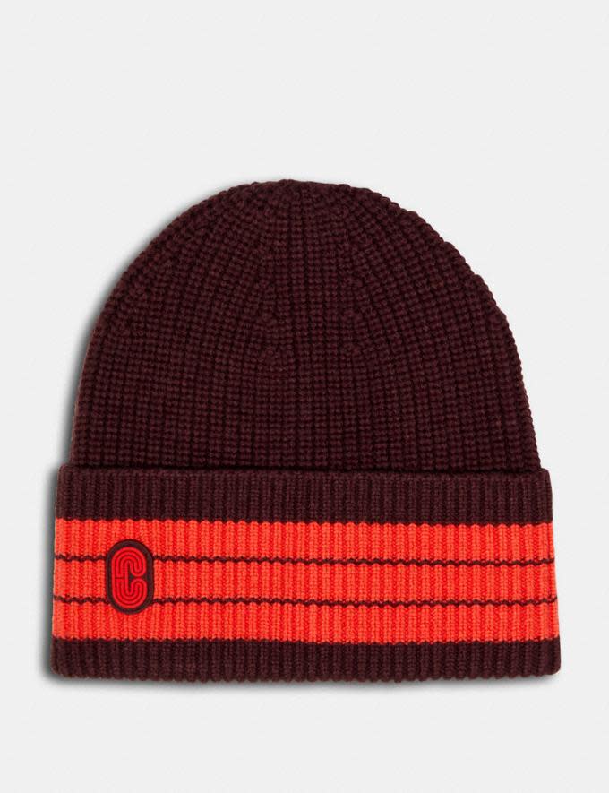 Striped Beanie With Coach Patch is on sale now at Coach Outlet, $29 (originally $98). 