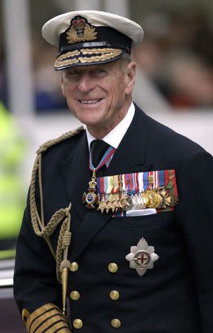 Tim Graham Photo Library via Getty Prince Philip in military uniform as Admiral of the Fleet in the Royal Navy for a service of remembrance for the Iraq War.