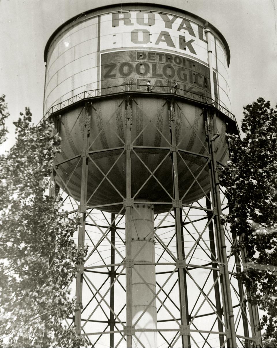 The water tower at the Detroit Zoological Park as it looked in 1932.