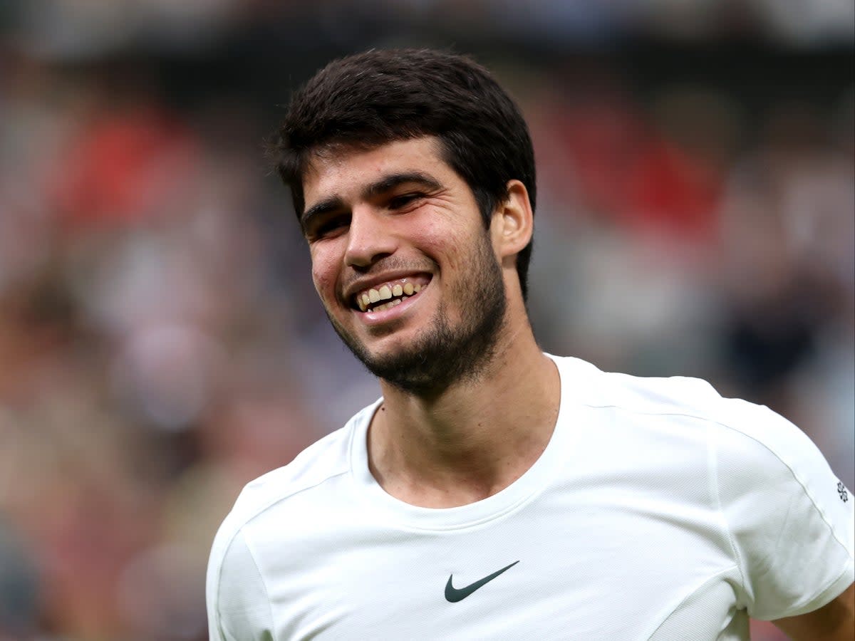 Carlos Alcaraz during his victory over Daniil Medvedev in the semi-finals (Getty Images)