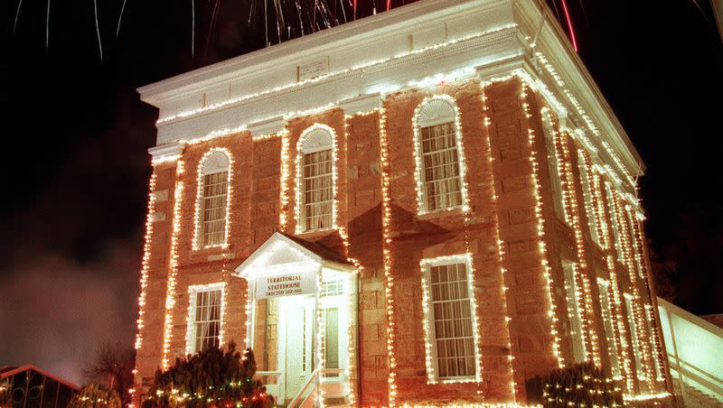 Fireworks at the Territorial Statehouse in Fillmore, Utah, during the centennial celebration for Utah’s statehood in 1996.