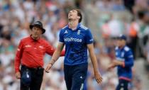 Cricket - England v New Zealand - Second Royal London One Day International - Kia Oval - 12/6/15 England's Steven Finn reacts Action Images via Reuters / Philip Brown Livepic