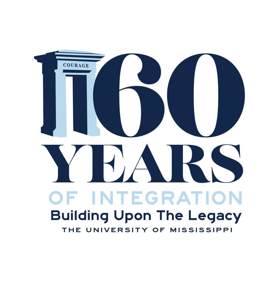 The official logo for the University of Mississippi's commemorations of the 60th anniversary of James Meredith desegregating the University of Mississippi.