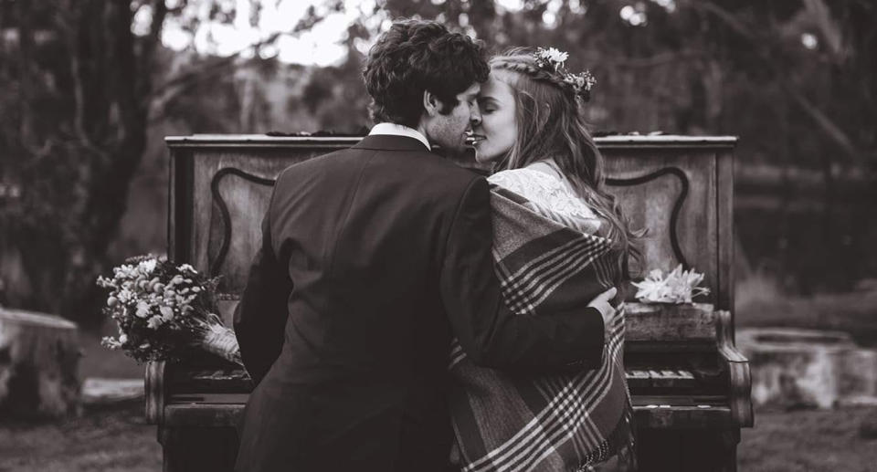 A wedding photo of the couple.