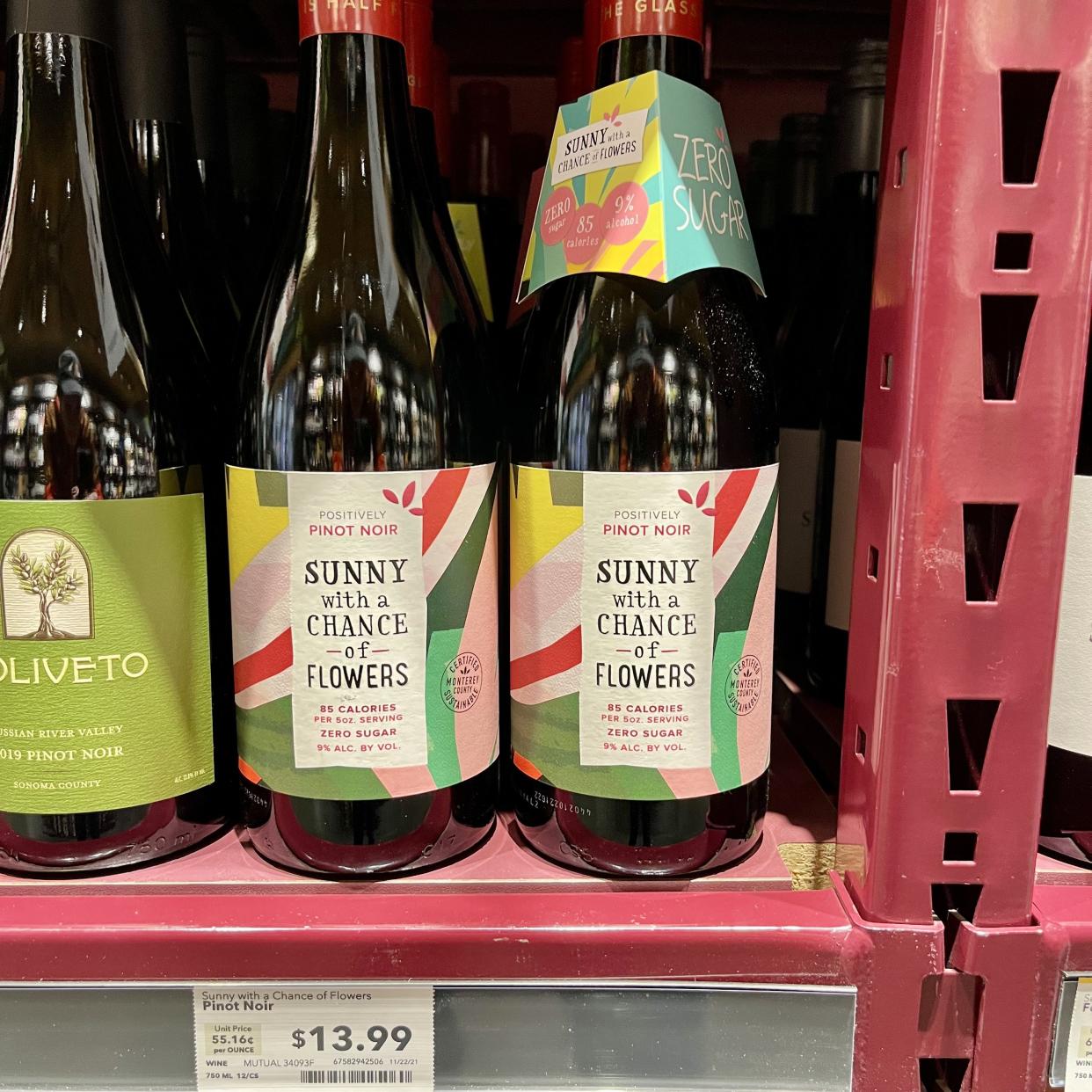 Sunny With a Chance of Flower Pinot Noir at whole foods