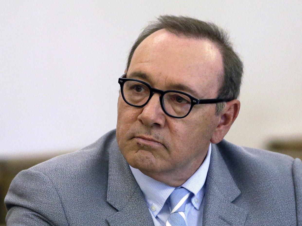 Kevin Spacey attends hearing at district court in Nantucket, Mass. in 2019.