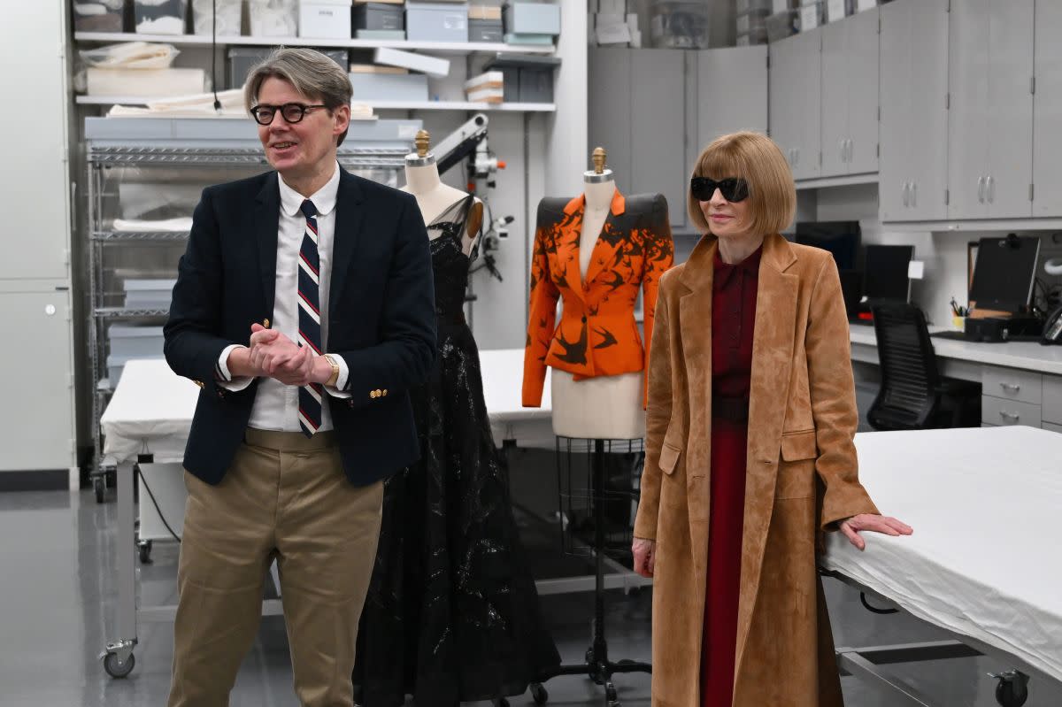 Andrew Bolton and Anna Wintour announce the Spring 2024 Costume Institute exhibition<p>Photo: Angela Weiss/Getty Images</p>
