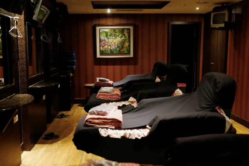 An empty massage room is seen as Taiwan's entry restrictions to foreign travellers due to the coronavirus disease (COVID-19) continues to affect the tourism reliant massage business in Taipei