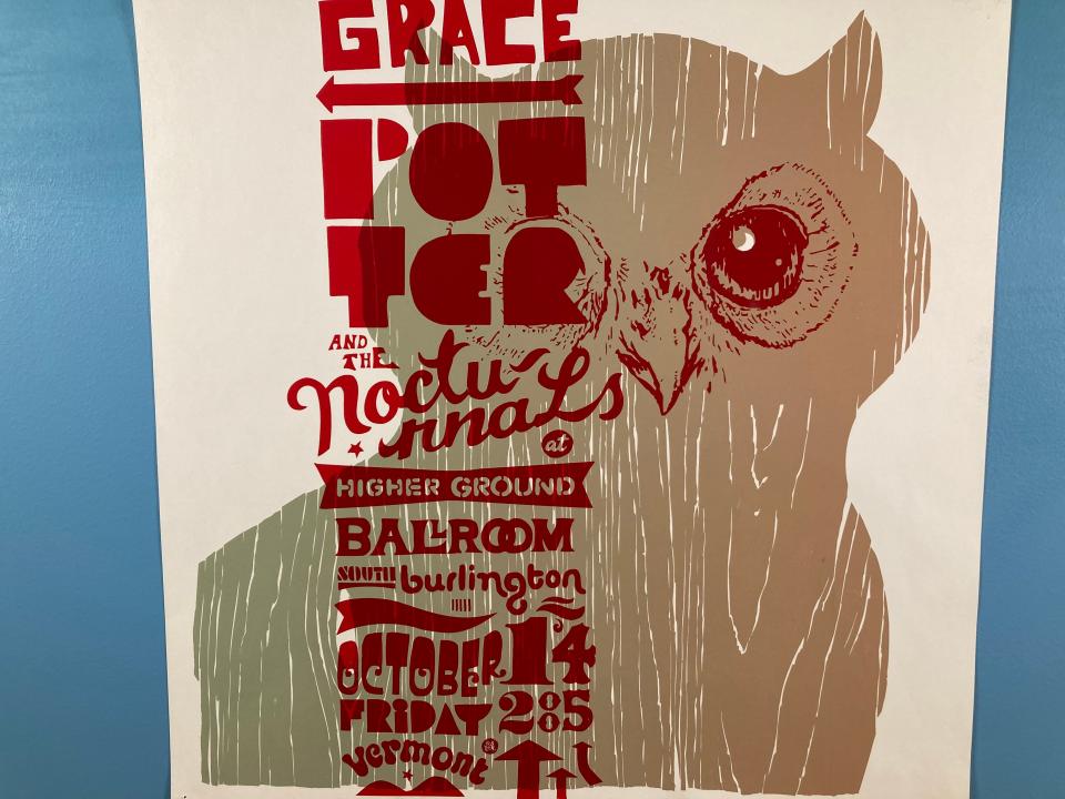 A poster from the concert by Grace Potter and the Nocturnals at Higher Ground in South Burlington on Oct. 14, 2005.