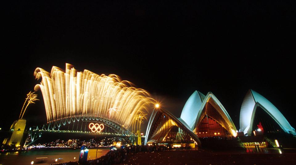 379448 02: Fireworks light up Sydney's Harbor Bridge October 1, 2000 during the finale to the closing ceremonies of the XXVII Olympiad. (Photo by Donald Miralle /Allsport)