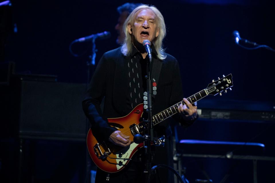 Joe Walsh of the Eagles performs at Bridgestone Arena Thursday, April 28, 2022, in Nashville, Tenn. 