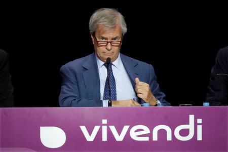 FILE PHOTO: Vincent Bollore, Chairman of the Supervisory Board of media group Vivendi, attends the company's shareholders meeting in Paris, France, April 19, 2018. REUTERS/Charles Platiau/File Photo