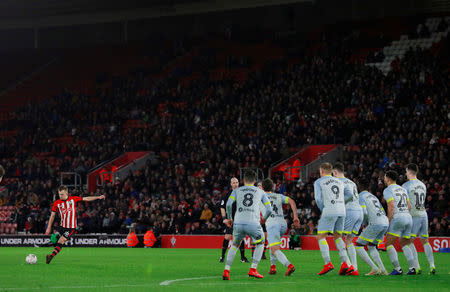 Soccer Football - FA Cup Third Round Replay - Southampton v Derby County - St Mary's Stadium, Southampton, Britain - January 16, 2019 Southampton's James Ward-Prowse shoots at goal Action Images via Reuters/Andrew Couldridge