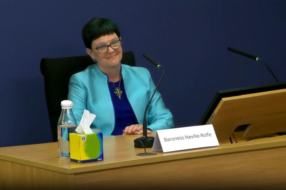 Baroness Lucy Neville-Rolfe previously served as a business department minister where she was responsible for postal affairs (Horizon IT Inquiry/PA) (PA Media)