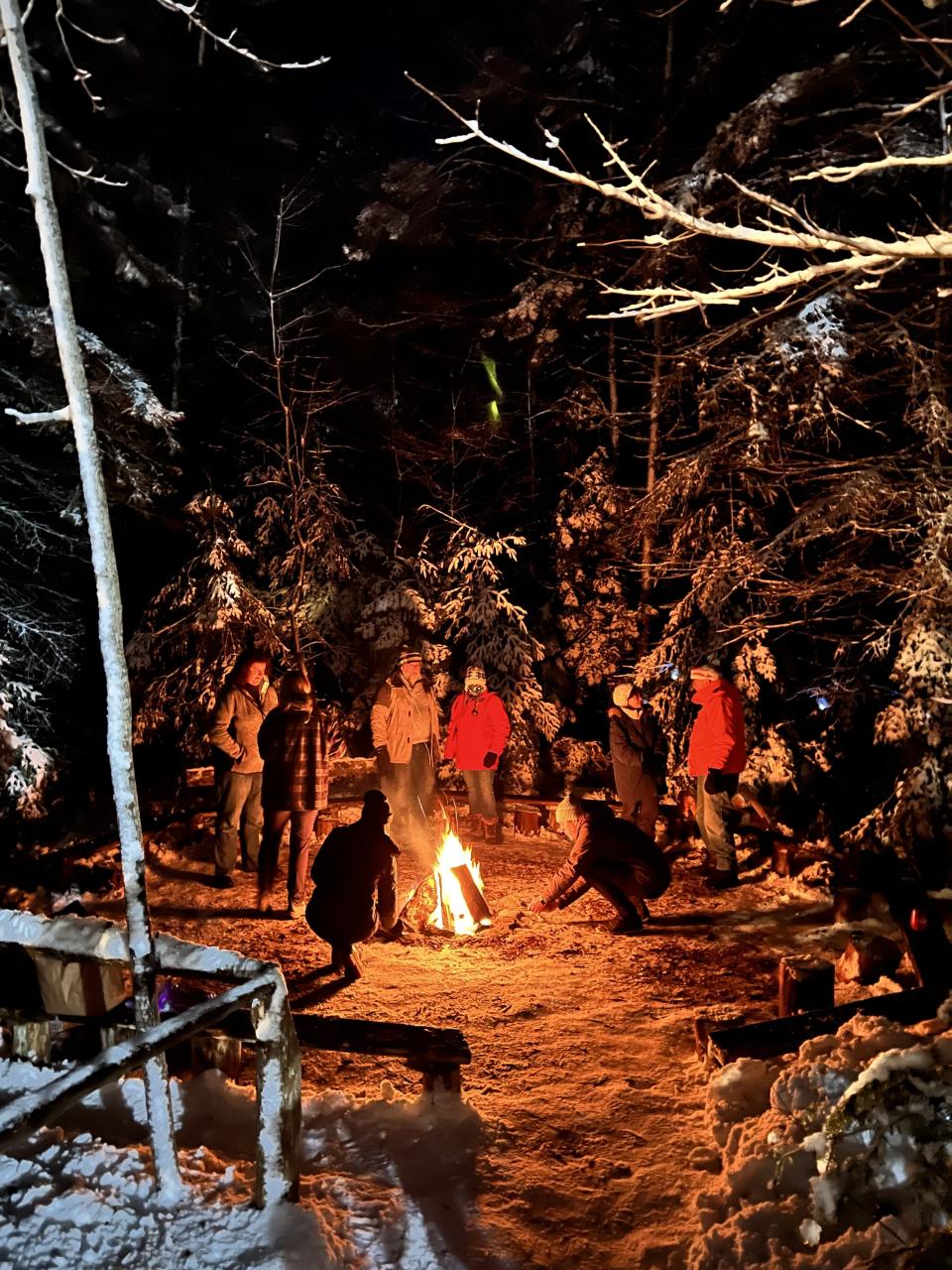 Guests can gather around an outdoor fire to get warm and roast chestnuts and marshmallows during Natural Christmas, taking place Dec. 10 at The Ridges Sanctuary in Baileys Harbor.