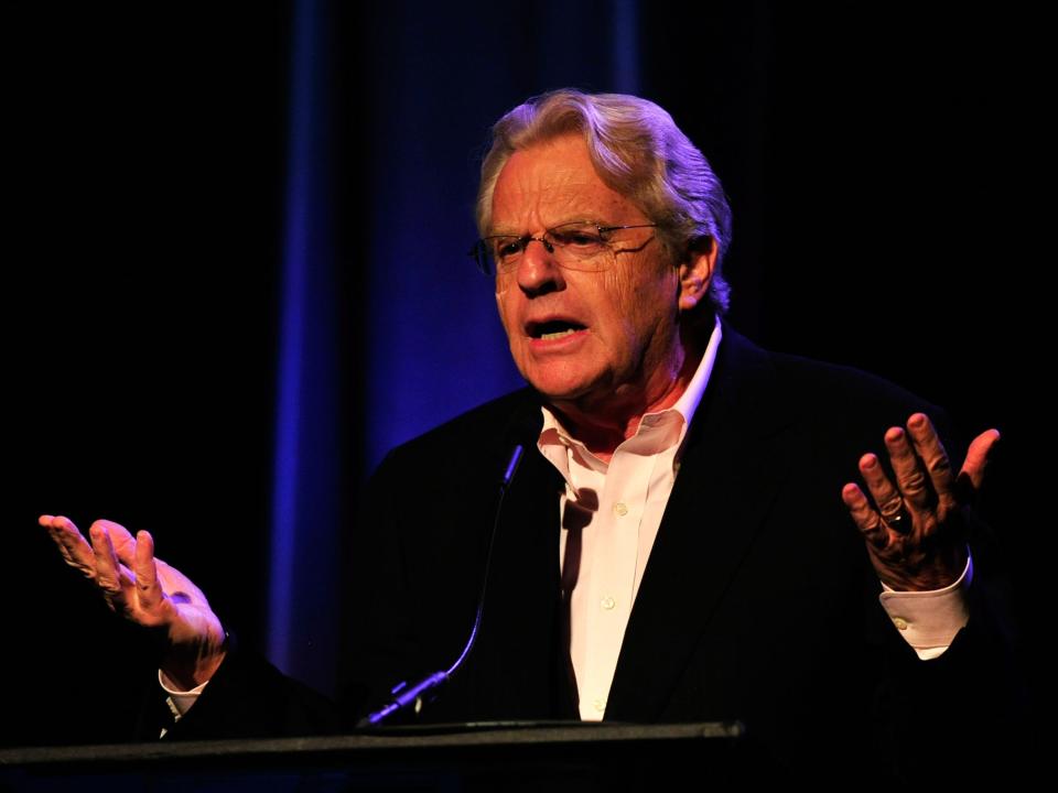 Jerry Springer speaks at an event