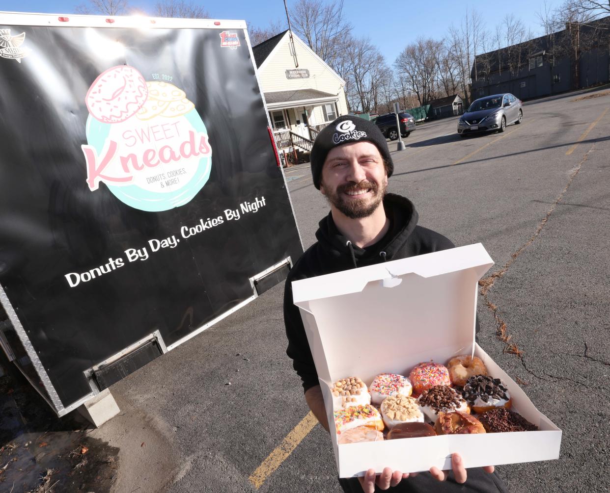 Grab a box of "Mommy I Love You" donuts for mom for Mother's Day at Sweet Kneads Bake Truck.