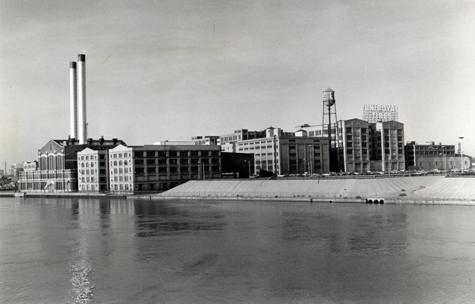 The Uniroyal plant near the entrance to Belle Isle in 1982.