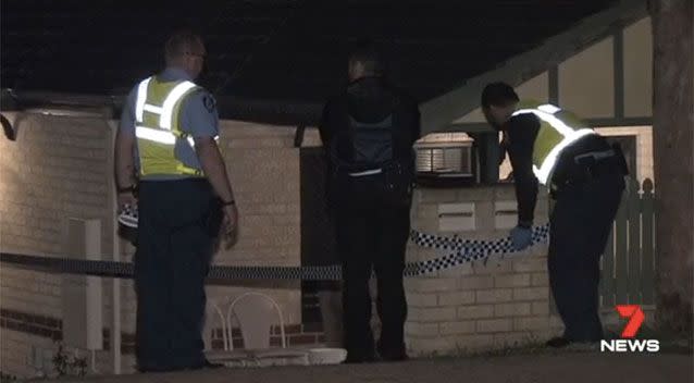 Police at the Doubleview home. Picture: 7 News