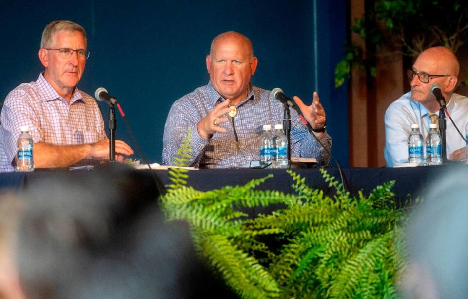 U.S. Rep. Glenn “GT” Thompson hosts a listening session about the farm bill at Penn State’s Ag Progress Days on Wednesday, Aug. 9, 2023.