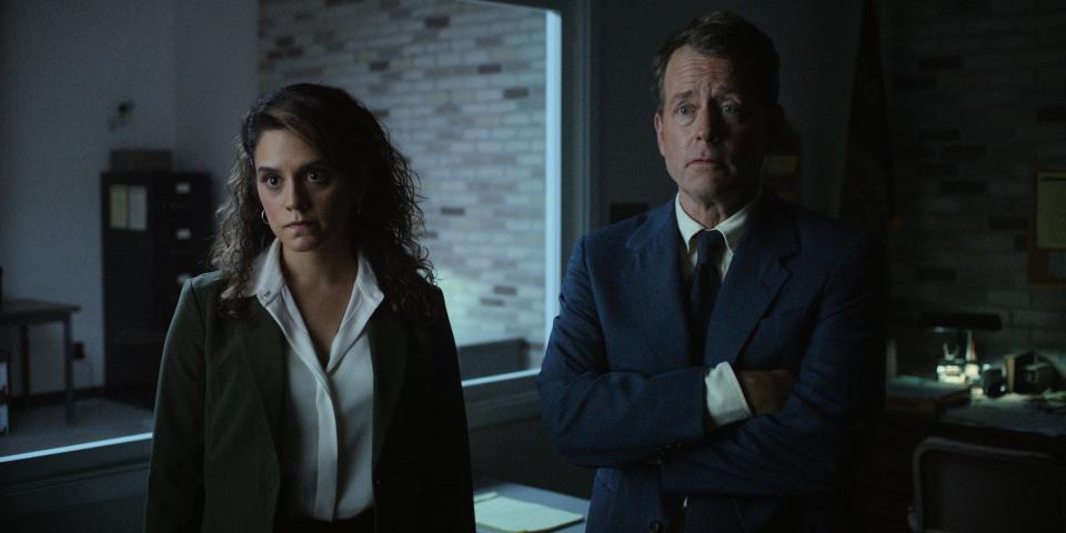 Sepideh Moafi and Greg Kinnear in “Black Bird,” streaming on Apple TV+.