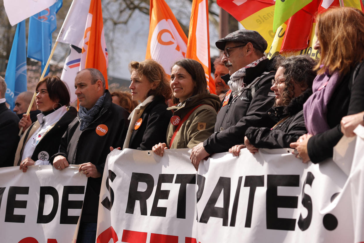 À la veille du 1er mai, les opposants à la réforme des retraites dénoncent la fébrilité de l’exécutif (photo prise le 6 avril à Paris)