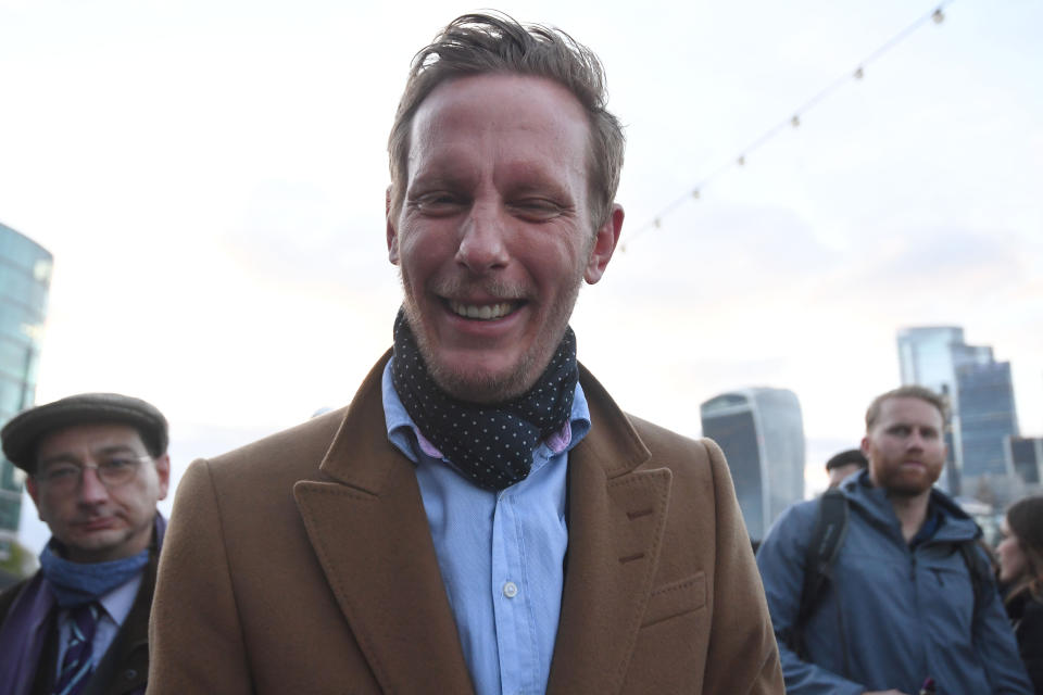 Leader of the Reclaim Party, Laurence Fox arriving at City Hall, London, for the declaration for the next Mayor of London. Picture date: Saturday May 8, 2021. (Photo by Victoria Jones/PA Images via Getty Images)