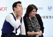 SOCHI, RUSSIA - DECEMBER 08: Patrick Chan of Canada reacts after his performance in the Mens Free Skating during the Grand Prix of Figure Skating Final 2012 at the Iceberg Skating Palace on December 8, 2012 in Sochi, Russia. (Photo by Julian Finney/Getty Images)