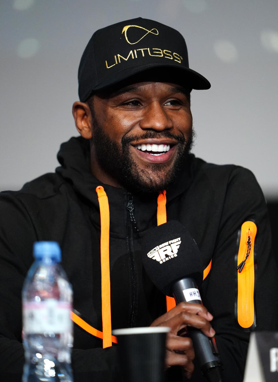 Floyd Mayweather during a press conference at the Leonardo Royal Hotel.