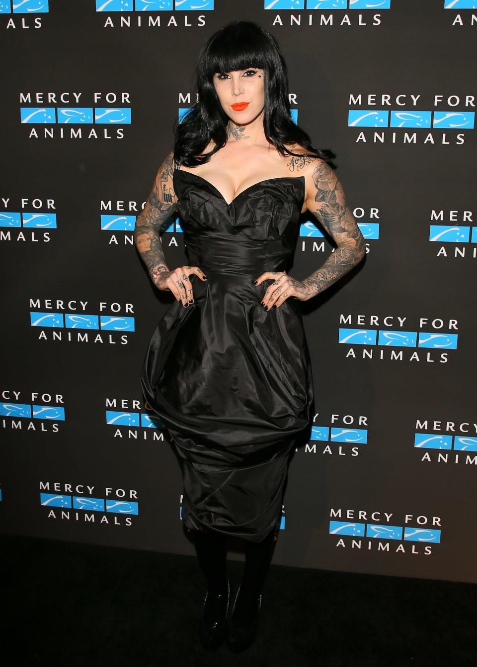 Kat Von D at a Mercy For Animals event in Los Angeles, California, on September 23, 2017.