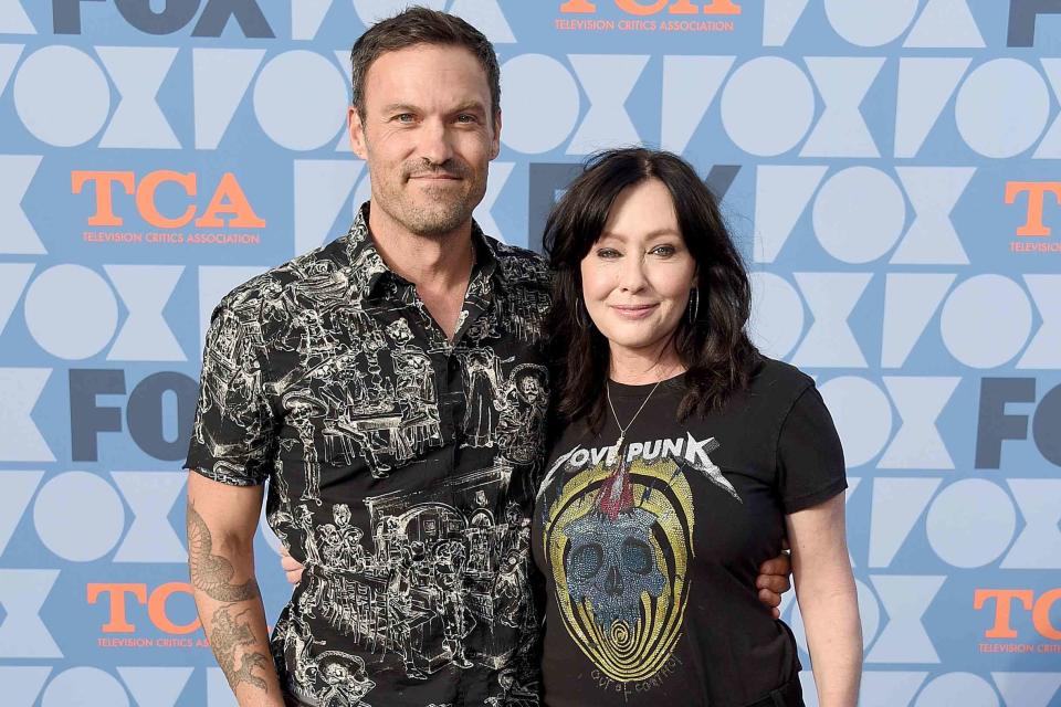 <p>Gregg DeGuire/FilmMagic</p> Shannen Doherty and Brian Austin Green pictured together in 2019