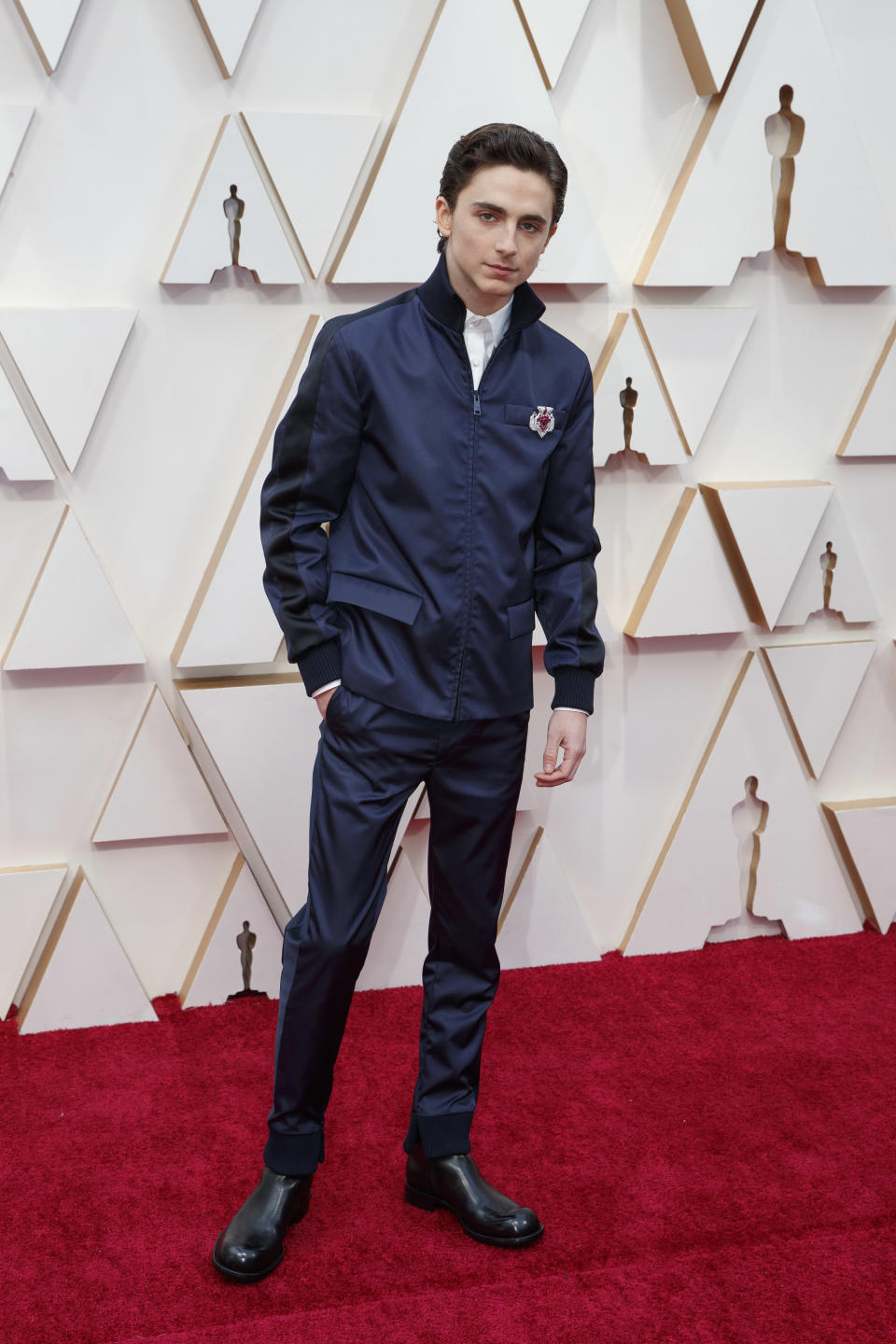 Timothée Chalamet didn't serve his best red carpet look at the 92nd Oscars in 2020. (Rick Rowell via Getty Images)