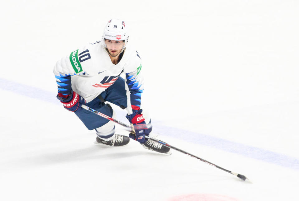 Team USA released its Beijing Olympic men's hockey roster on Thursday, with players from the NCAA, Europe and AHL comprising the 25-man group. (Getty)