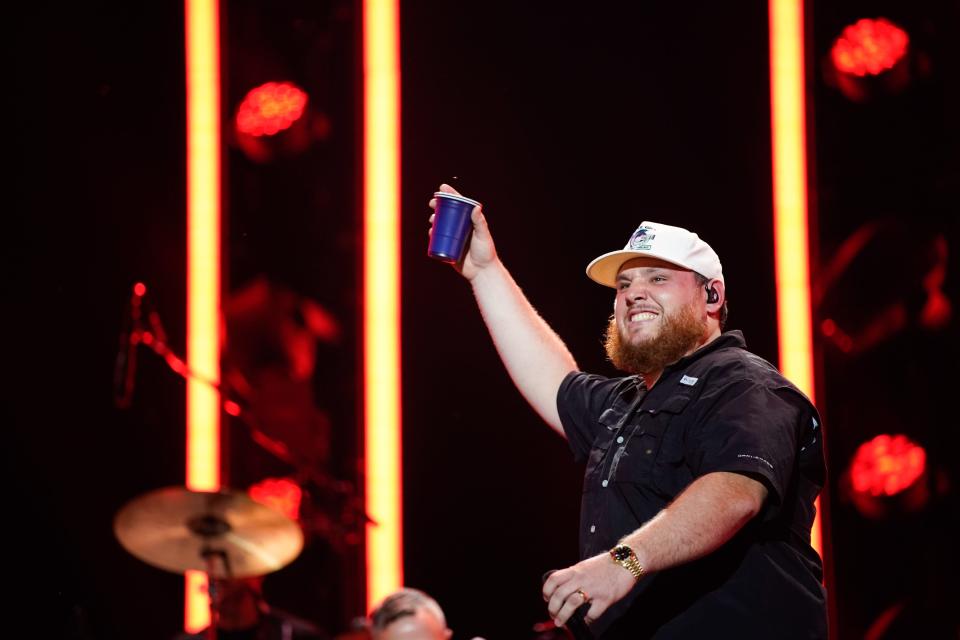 Luke Combs performs during CMA Fest at Nissan Stadium on Thursday, June 8, 2023, in Nashville, Tennessee.