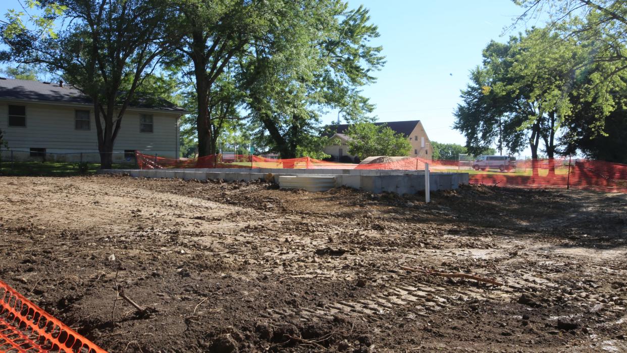 The foundation is ready for a new home being built by SENT Topeka at 3543 S.E. Indiana.