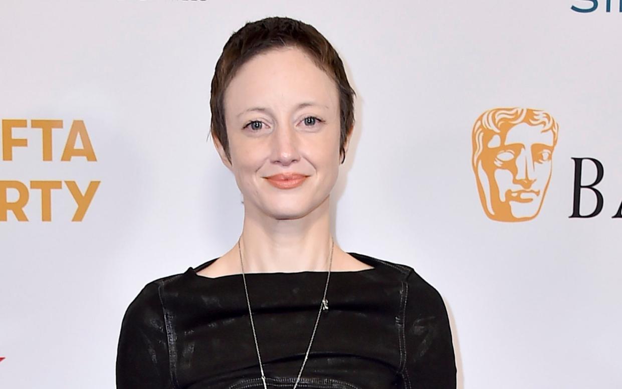 Andrea Riseborough arrives at the 2023 BAFTA Tea Party in Los Angeles in January - Jordan Strauss/Invision/AP