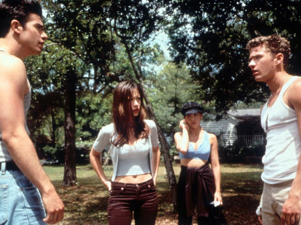 Freddie Prinze Jr., Jennifer Love Hewitt, Sarah Michelle Gellar, and Ryan Phillippe in "I Know What You Did Last Summer."