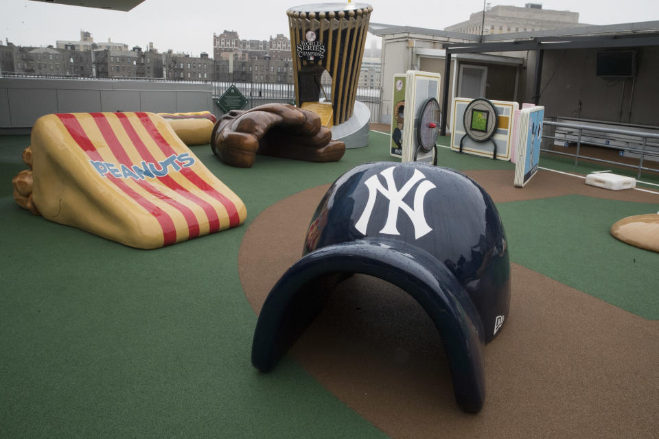 The Sunrun Kids Clubhouse is seen during a media tour of Yankee stadium, Tuesday, April 4, 2017, in New York. The New York Yankees home-opener at the ballpark is scheduled for Monday, April 10, 2017, against the Tampa Bay Rays. (AP Photo/Mary Altaffer)