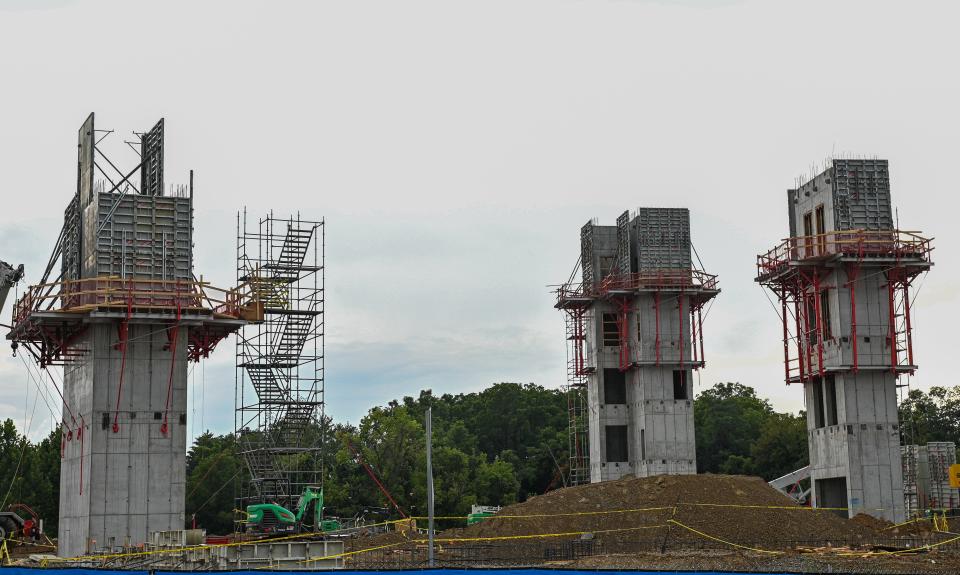 The new Meritus School of Osteopathic Medicine now under construction off Robinwood Drive is scheduled for completion late next year.