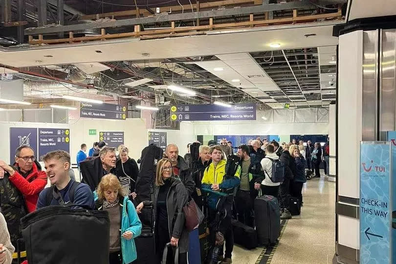 Passengers can only access Birmingham Airport's security area through four lifts as work presses on to get their "state-of-the-art" £50m plus security hall upgrade built for its June deadline -Credit:Slawomir Adamczyk