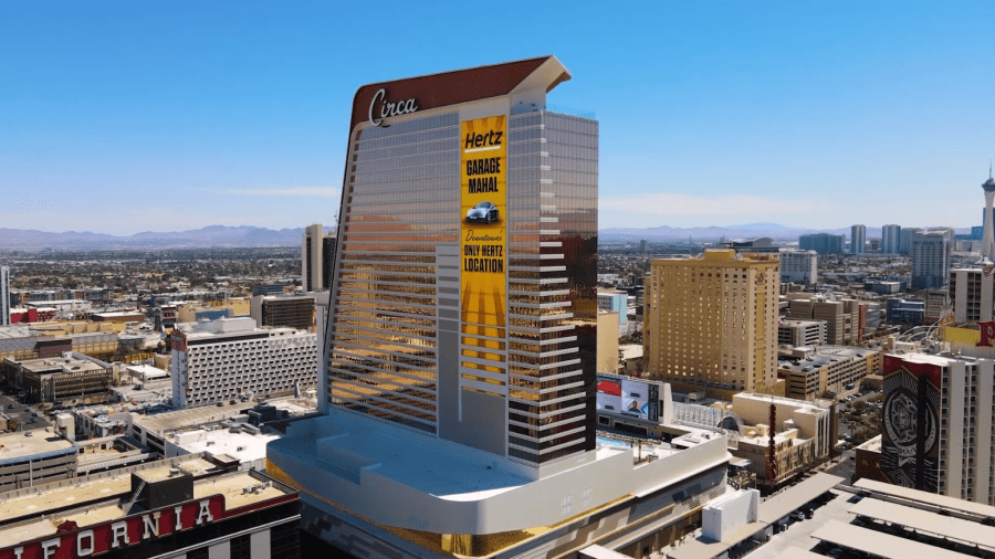 <em>Circa Hotel & Casino in downtown Las Vegas as seen from the 8 News Now drone shortly after the property’s opening. (KLAS)</em>
