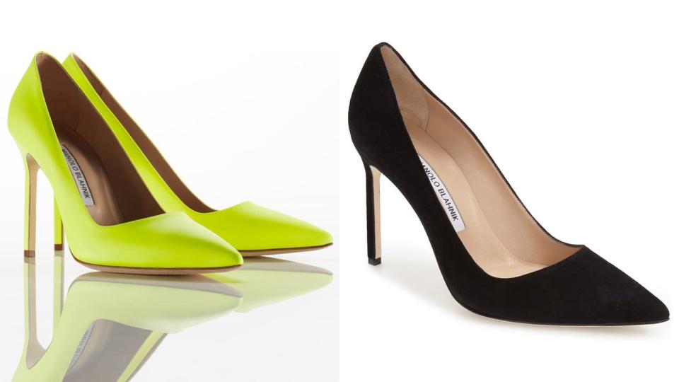 Upgrade your outfit with a pair of the Manolo Blahnik BB Pointy Toe Pumps.