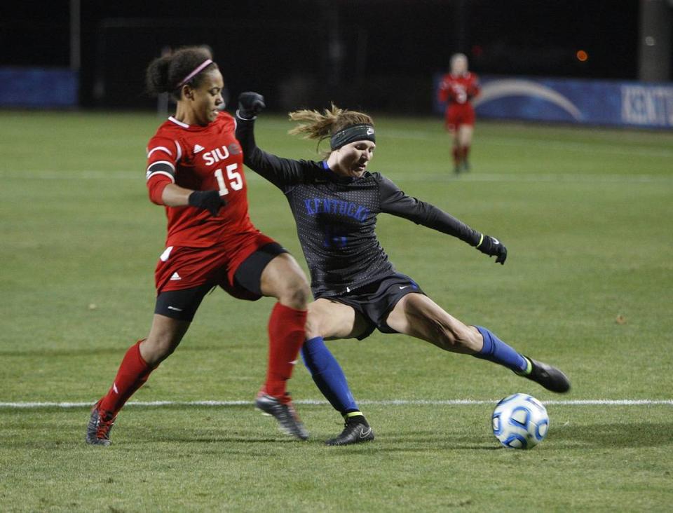 After a legendary career as a Kentucky Wildcat, Arin Wright (nee Gilliland), right, stands third all-time at UK in both career assists and games played and fourth in goals. She is Kentucky’s all-time leader in game-winning scores and led UK to its first trip to the NCAA Tournament round of 16.